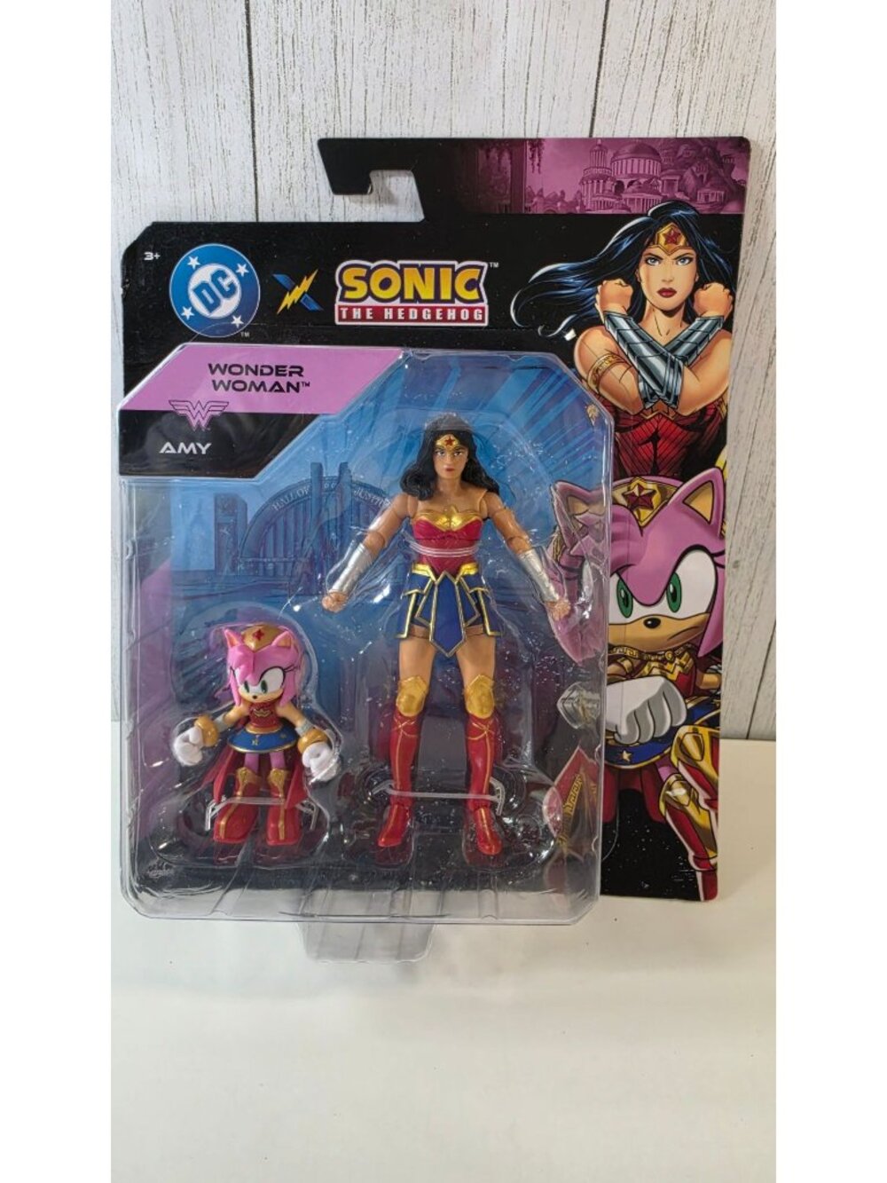 DC X SONIC THE HEDGEHOG WONDER WOMAN AMY ACTION FIGURE 2-PACK JAKKS PACIFIC NEW